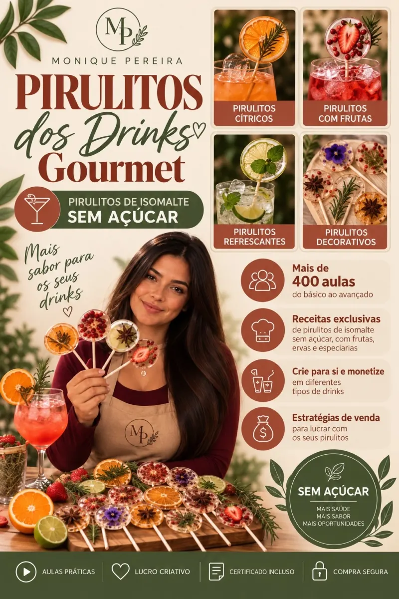 Pirulitos dos Drinks Gourmet — Monique Pereira